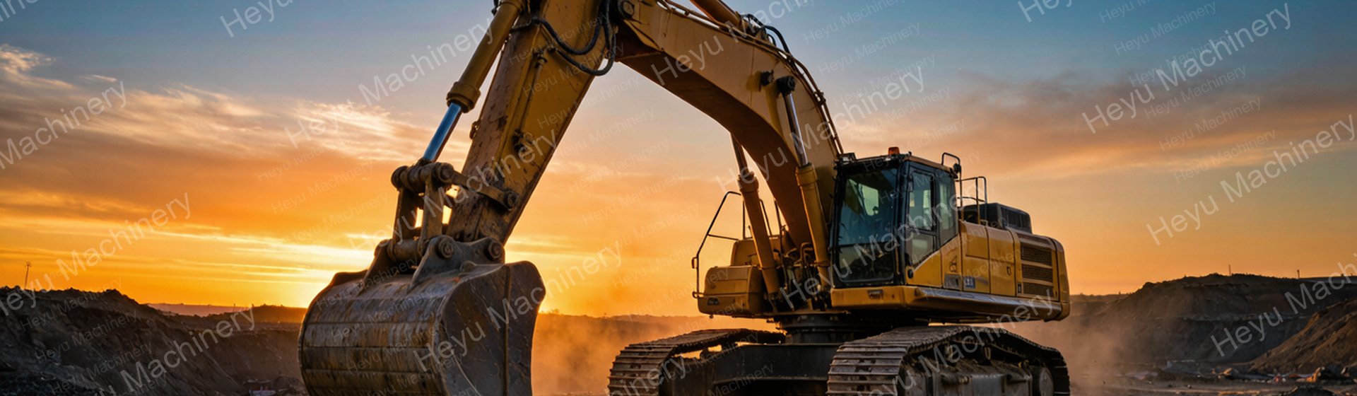 Excavator working at construction site
