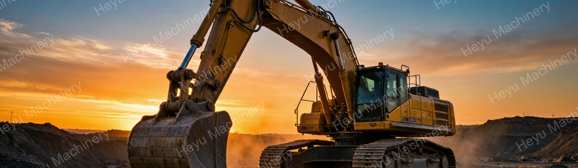 Excavator working at construction site